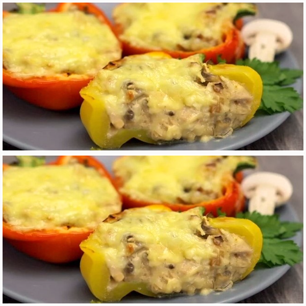 Це нереально смачно! Куряча грудка з грибами в перці з простих продуктів. Ділюсь рецептом.