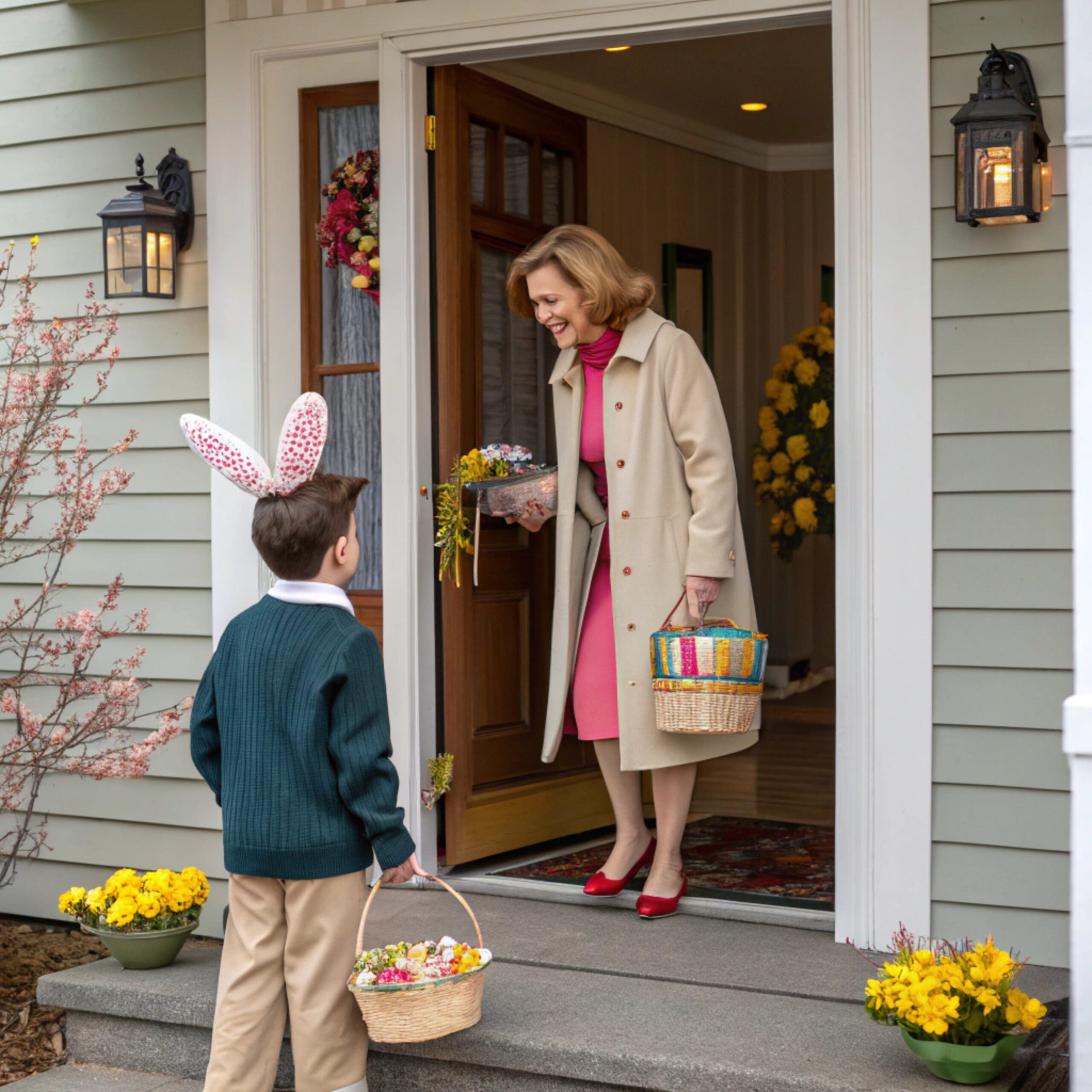 На Великдень Галина зібралася у гості до свого сина. Вона всю ніч пекла паски, щоб порадувати дітей та онуків. Декілька днів тому, Галина купила новий пасхальний кошик, і склала всі частування туди. Вранці пішла до церкви, посвятила паску і вирушила на вокзал. Раптом, Галя помітила, що люди якось дивно дивляться на її кошик