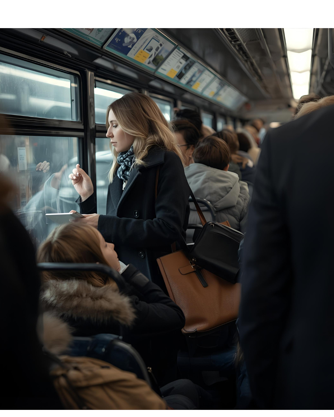 Віка стояла біля вікна в переповненому автобусі, намагаючись ухилитися від натиску великої дамської сумки, яка впивався гострим кутом прямо в бік. – Дівчино! – не витримала Вікторія. – Так приберіть нарешті сумку! Боляче! – Куди я її приберу ?! Тут повернутися неможливо! А якщо не подобається, то їдьте на таксі! Нарешті автобус зупинився на потрібній зупинці і відчинилися двері.