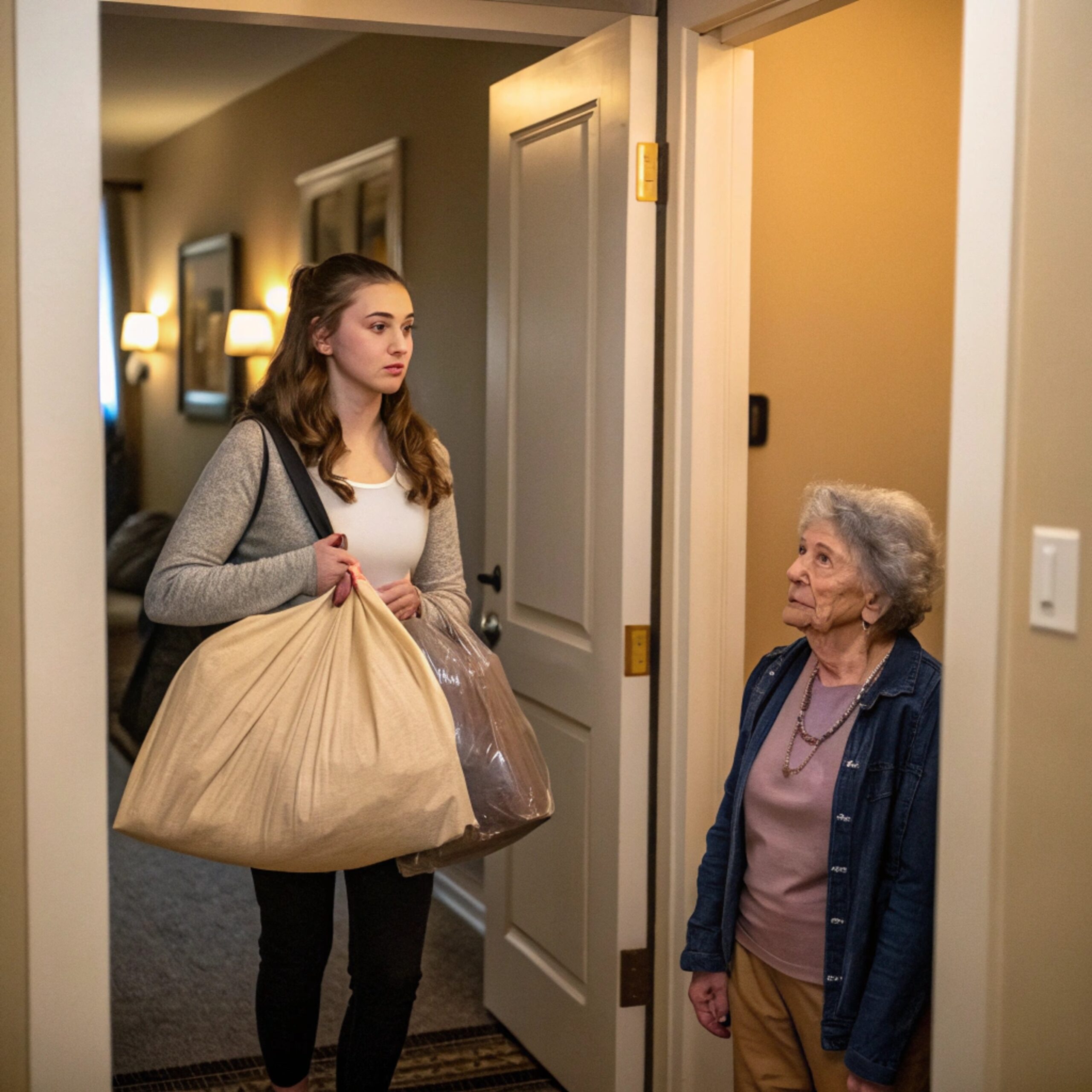 Тетяна Петрівна з самого рання прибирала в квартирі. А як же ж! Сьогодні до неї мали прийти на оглядини кімнати. Нарешті пролунав дзвінок у двері. – Доброго дня! Я – Юля, – сказала з порога молода дівчина. Тетяна Петрівна оглянула її. Невисока, світле волосся… – Ви Тетяно Петрівно, не подумайте нічого, – сказала Юля. – Я просто хочу сама пожити спробувати. Без мами й тата! – Ну поживи, поживи, дитинко сама, – сказала Тетяна й пішла до себе в кімнату. А вранці Тетяна вийшла на кухню й ахнула! – О, Боже! – тільки й сказала жінка