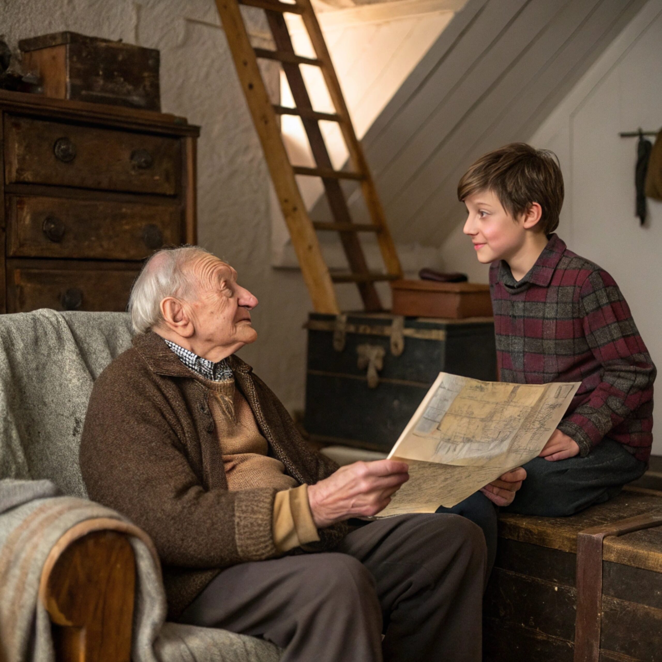 Женю, а ти в село не збираєшся, часом? – дід Петро вирішив подзвонити внуку. – Може й приїду, діду, – відповів той. – У мене тут є цікава справа! Поліз я вчора, на горище, а у старій скрині – папірець. Карта там. А на ній план. Скарб, здається. Так що приїжджай, допоможеш