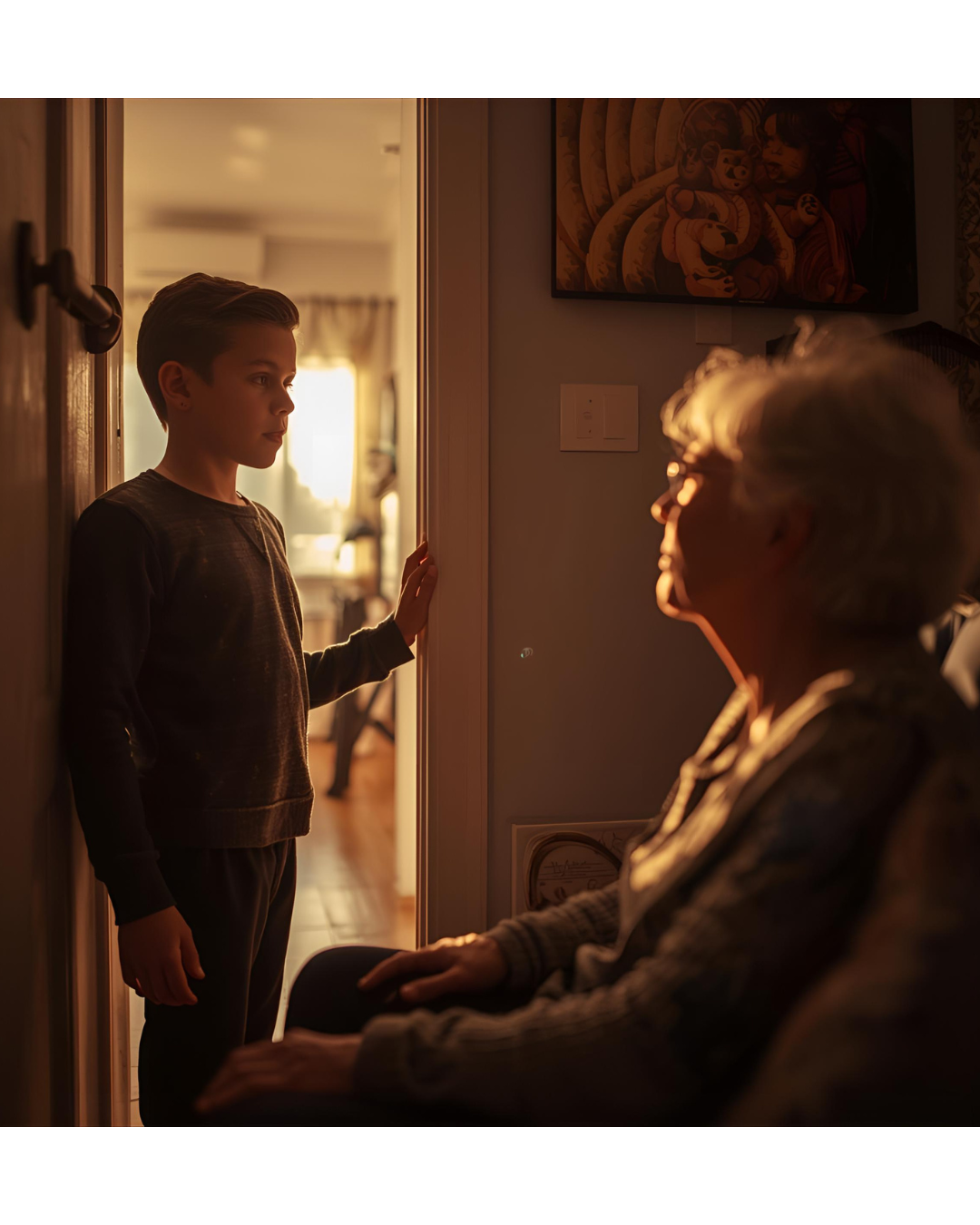 Леся готувала салати на святковий стіл, коли у двері подзвонили. – Бабусю, я відкрию! – гукнув з кімнати її внук. Андрійко відкрив двері, на порозі стояла незнайома жінка. – А Ви до кого? – звернувся до неї хлопчик. – Мені б з Лесю побачити, – почала пояснювати хлопчику гостя. – Бабусю, тут до тебе гості прийшли, – гукнув хлопчик. – Іди Андрійку, я розберуся, – сказала Олеся, вийшовши в коридор. – Дочко! Лесю! Це я… твоя мама! – гукнула незнайомка побачивши Лесю. Олеся застигла почувши таке. – Жінко, ви помилилися. У мене нема мами, – сказала здивовано Леся, нічого не розуміючи