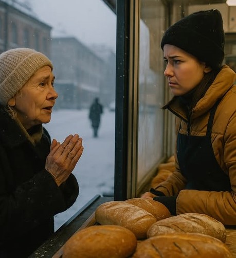 — Благаю тебе, доню, пожалій мене, вже три дні хлібця не їла, а грошей зовсім не лишилося, — благала бабуся в торговки…