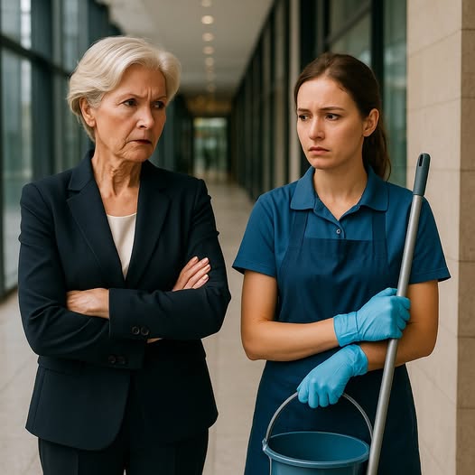 «Ти бідна», — сміялася свекруха, але вона не знала, що я спеціально працюю прибиральницею і зараз вона стоїть у моєму бізнес-центрі.