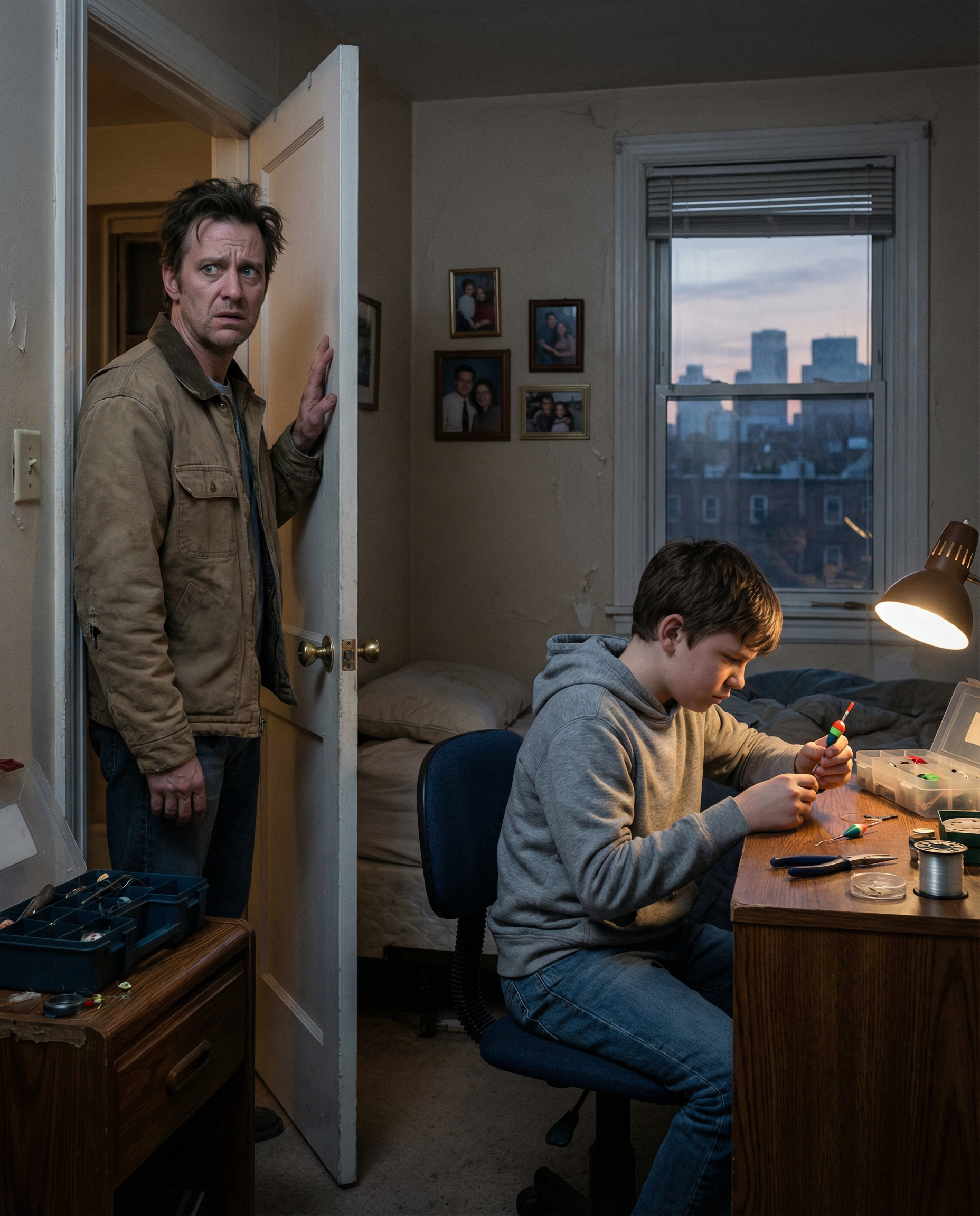 Олег повернувся додому, заглянув в кімнату сина. – Що це ти робиш? – запитав він. – Поплавок міняю, – відповів Захар. – Ну, роби. Якось у вихідний з’їздимо з тобою на рибалку, – сказав Олег. – Я завтра на рибалку їду. З дядьком Сашком, – несподівано сказав Захар. – З дядьком Сашком? З яким це таким дядьком Сашком? – здивувався Олег. – Дядько Сашко, від хороший! Він все для мене робить! – сказав син і зупинився. – Ой, вибач, мабуть я не мав цього говорити. – Цікаво-цікаво… А мама знає цього дядька Сашка? – Олег на хвилину задумався, а потім заціпенів від несподіваної здогадки