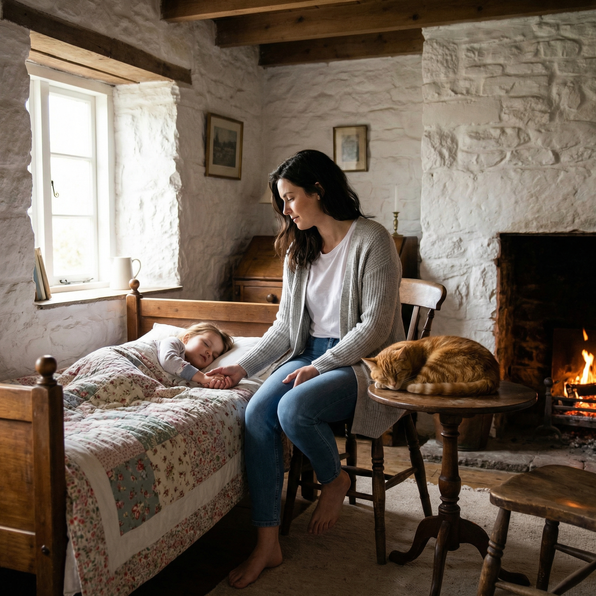 “— Швидше за все, його тут залишили. Хтось завіз у ліс, та й покинув. Зараз такого вистачає, дівчинко, ти ще молода. Завтра відвеземо в районний дитбудинок. — Ні, — твердо відповіла Аня, міцніше обіймаючи хлопчика. — Я його не віддам. Я забираю його до себе