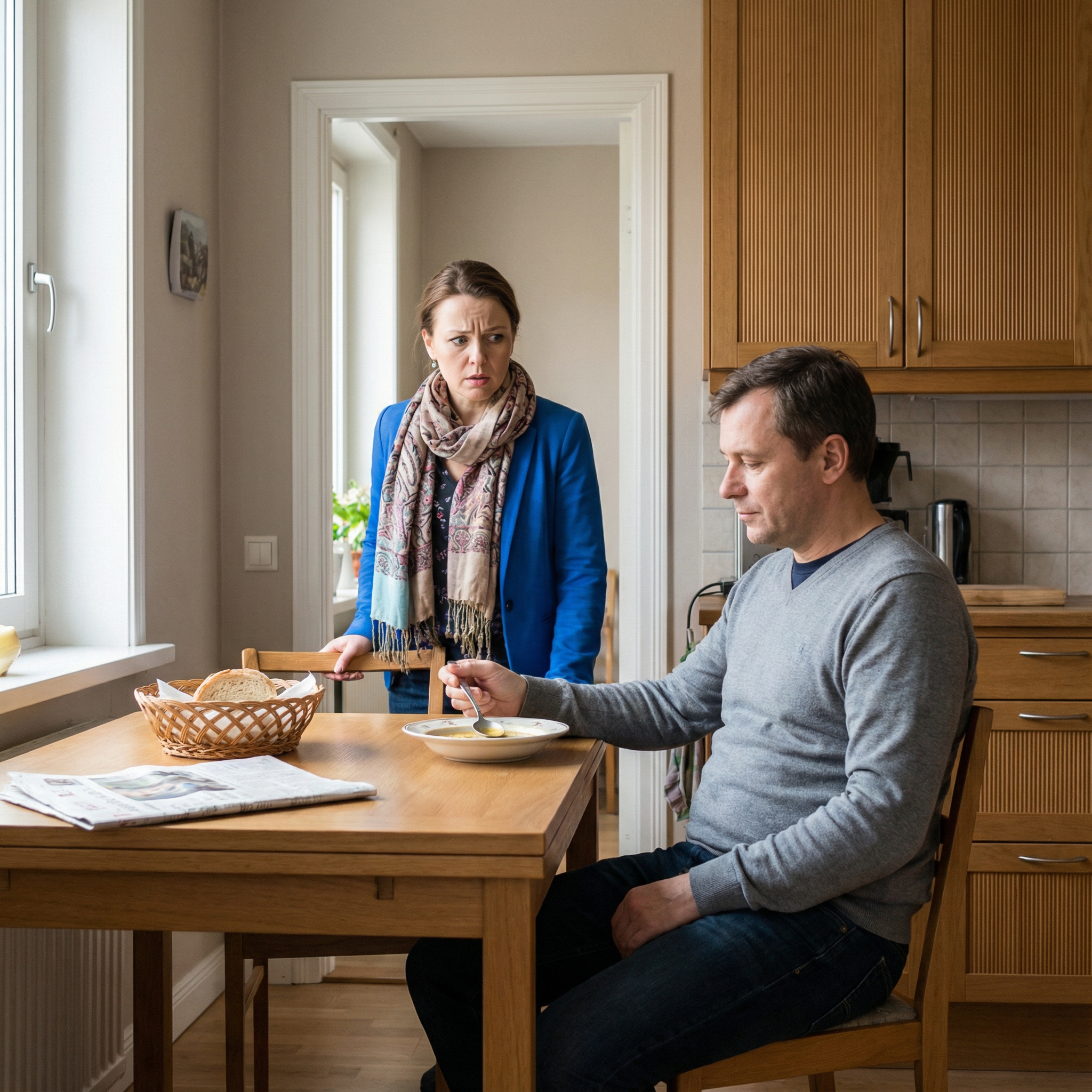 – Ну, так, ти син. І я тебе звідси не виганяю. Живи. Якщо Марія повернеться, я з радістю відчиню перед нею двері. А перед усіма іншими твоїми жінками двері в цю квартиру будуть зачинені