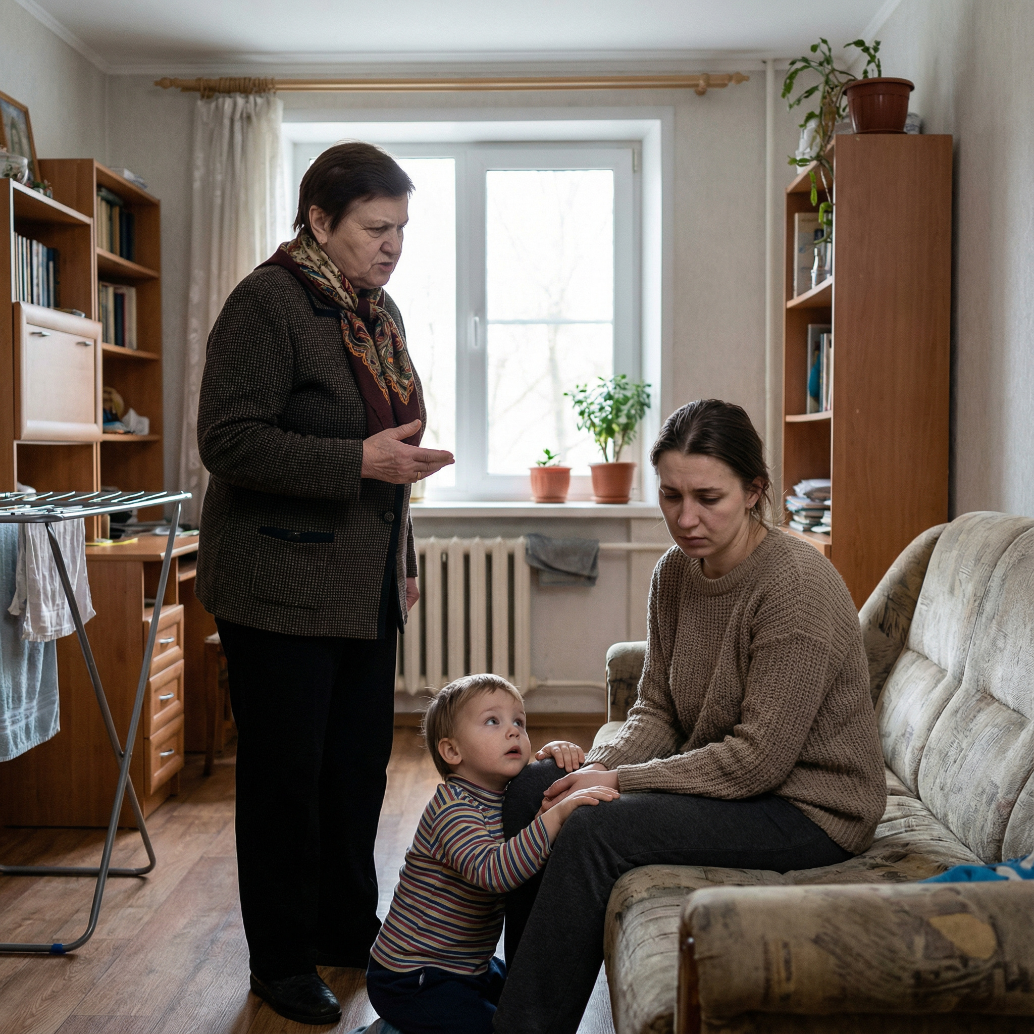 — Так, я тричі була заміжня, — любила колоти очі Степанівна. — Але з кожного шлюбу я виходила з прибутком, а ти — ще бідніша, ніж була. У тебе від чоловіка тільки ця дармоїдка залишилася, яку ще роками на ноги ставити треба. Тому вчила я тебе, і вчити буду. А те, що ти зараз нужду терпиш, — то тобі наука на майбутнє, щоб розумнішою була