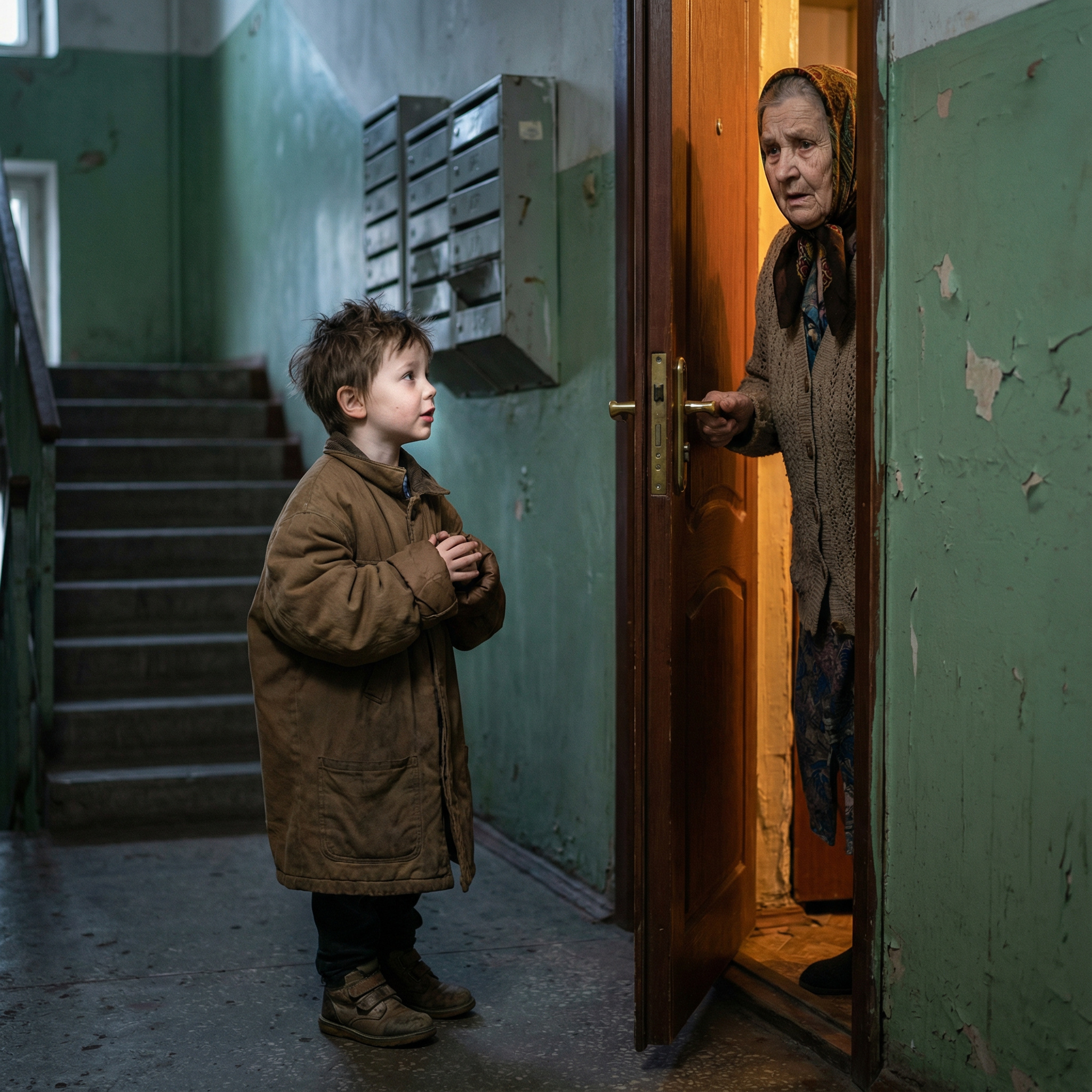 — Тітко Олю, ви не бійтеся, я тільки хлібчика попросити… Мама на роботі, а двері заклинило, — тоненький голос п’ятирічного Артема крізь щілину у двері став для одинокої Олени Миколаївни початком нової глави життя.