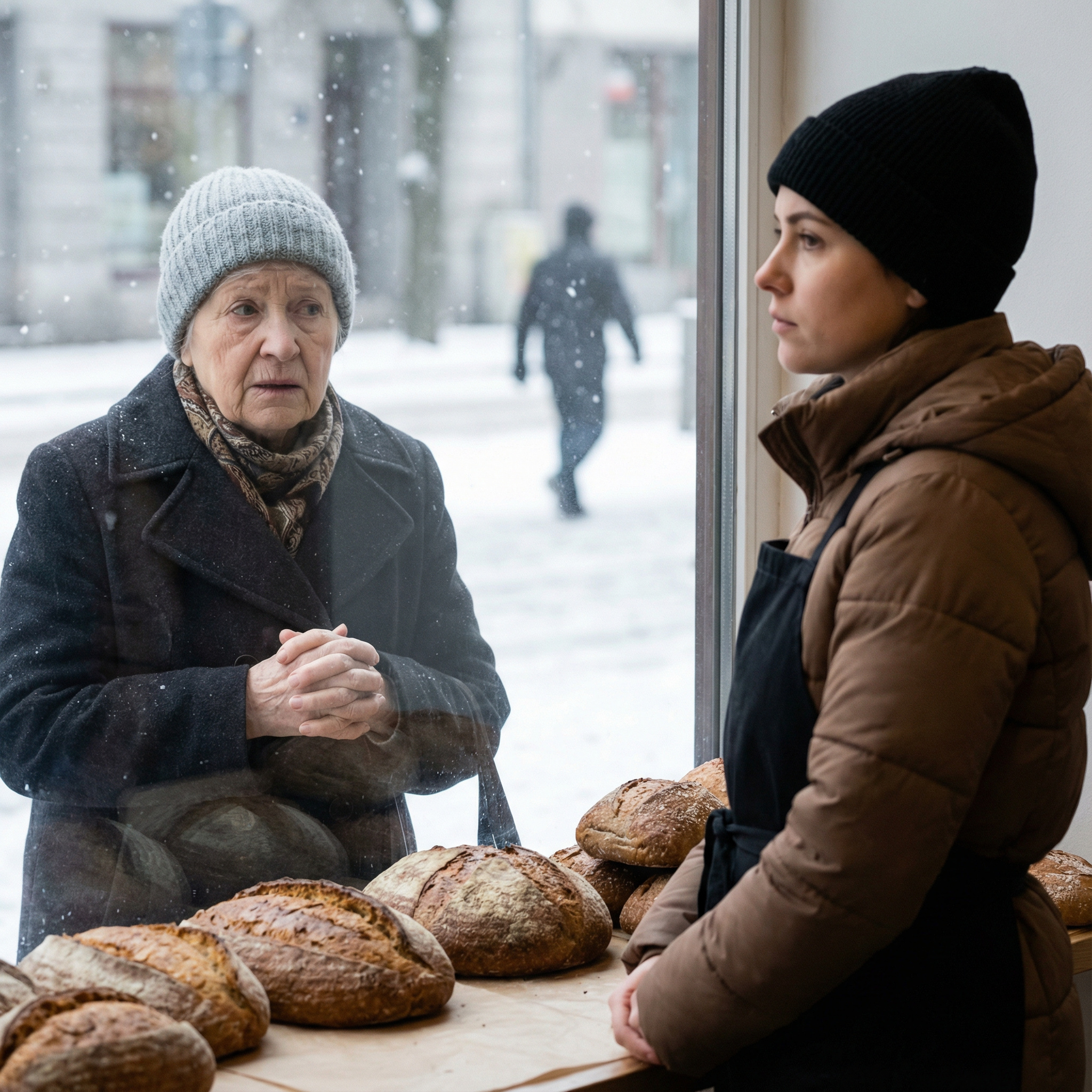 — Благаю тебе, доню, пожалій мене, вже три дні хлібця не їла, а грошей зовсім не лишилося, — благала бабуся в торговки…