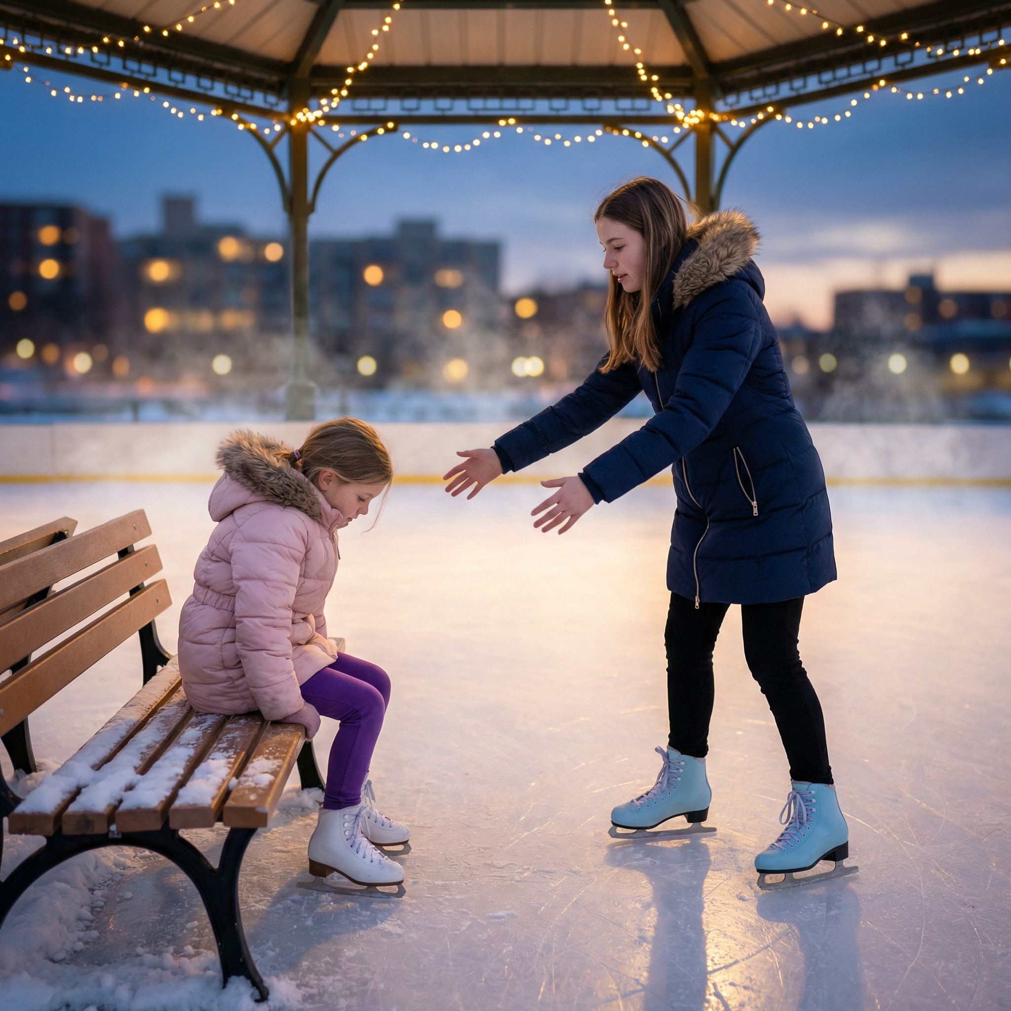Дівчинка замерзала на ковзанці, лише одна дівчина підійшла дізнатися, що сталося, а всі інші проходили повз.