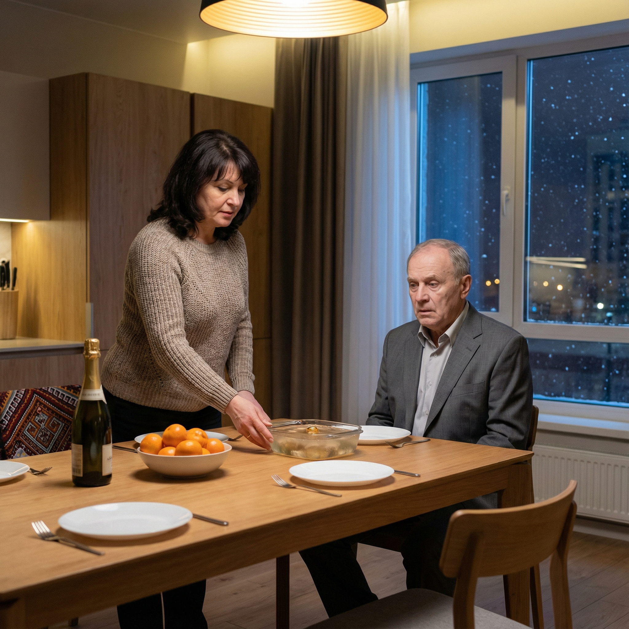 Мотре, та де ти там забарилася? Гості на порозі за годину, а в тебе ще кінь не валявся! Чого працюєш так, як мокре горить?! Мотря здригнулася, витерла натруджені руки об полотняний фартух і повільно розвернулася до чоловіка. — Корнію, я вже п’яту годину біля печі. Може, хоч рушники на стіл покладеш чи стільці розставиш? — тихо промовила дружина. — Це жіноче діло — стіл готувати! — відмахнувся він. — Я весь рік на будівництві спину гну, щоб ти тут у теплі вареники ліпила, а тобі ще не подобається щось! Скоро прийшли гості: сусіди й куми. Мотря вийшла з кухні. На ній була стара хустка та сукня, яку вона купувала ще п’ять років тому на весілля племінниці. Корній ніколи не вважав за потрібне дарувати їй щось нове — казав, що «вдома і так зійде». Сам же він сяяв у новій сорочці з вишивкою, яку Мотря вишивала цілий місяць по ночах