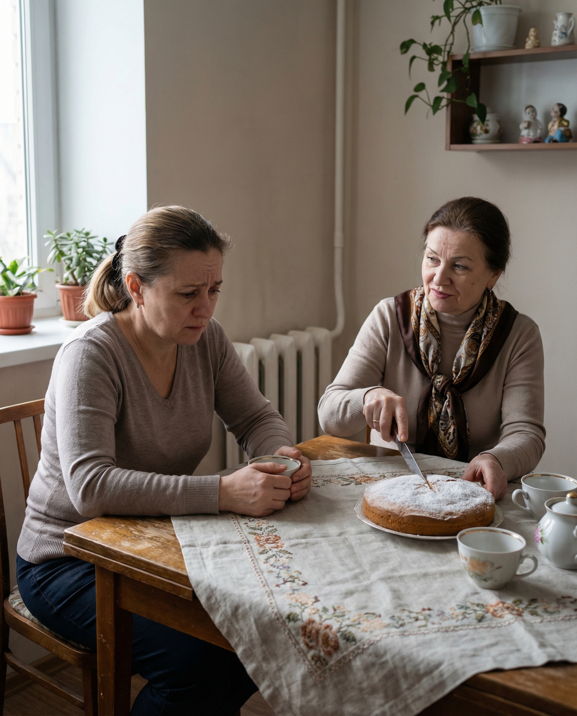 — А знаєш, Катя, — простягнула родичка, елегантно відрізаючи шматочок шарлотки, — якщо ти раптом зникнеш, ніхто й не помітить цього в родині. Ти ж порожнє місце! Всі на секунду завмерли. Потім пролунав гучний сміх. Спочатку невпевнене хихикання свекрухи, потім гучний регот чоловіка Андрія, до якого приєдналися інші. Навіть тесть похитав головою з посмішкою. Катя повільно відклала виделку. Її обличчя залишилося спокійним. Вона демонстративно посміхнулася штучною посмішкою, яку відточувала роками сімейного життя. — Що ж, виклик прийнято! — тихо промовила вона.