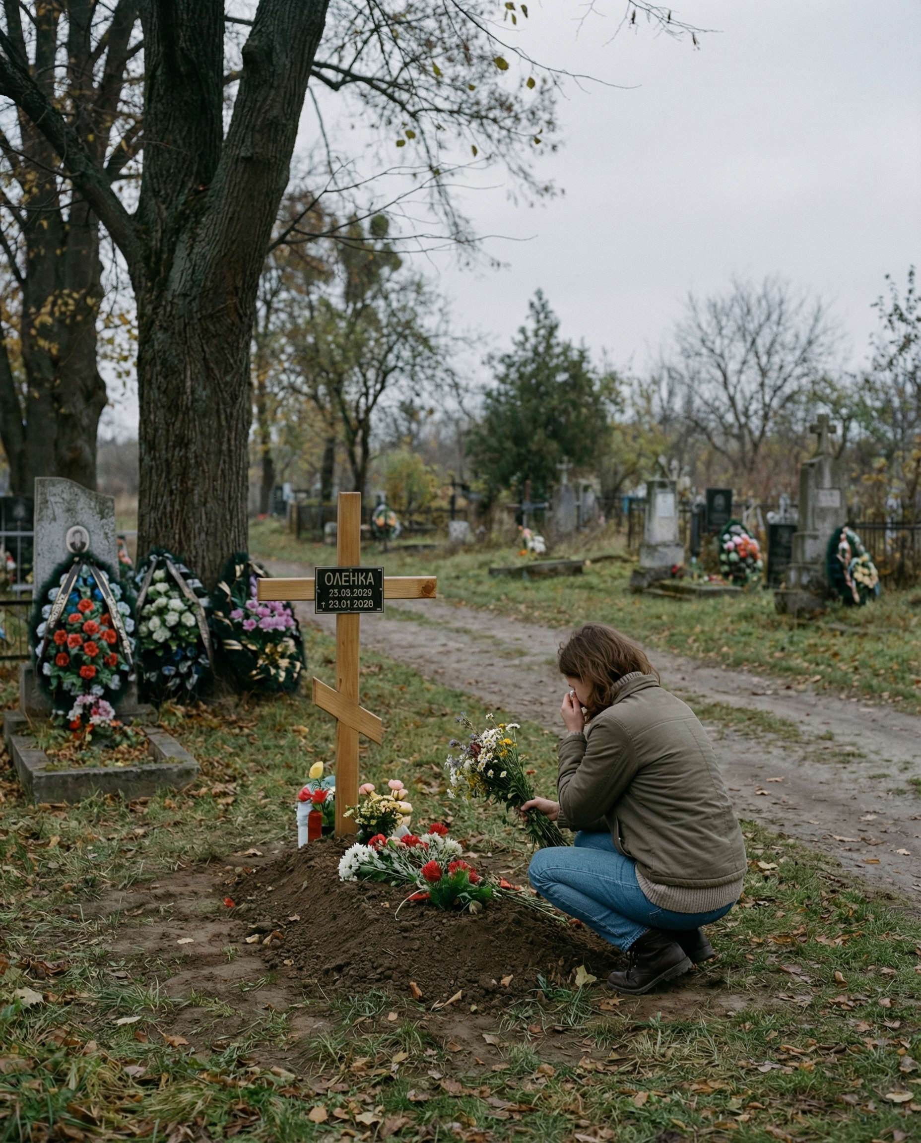 Марійка плакала біля могилки подруги Оленки. Сороковий день, а на могилці ані квіточки… Вона пішла додому. Раптом її наздогнав якийсь чоловік. – Вас підвезти? – запитав він. – До зупинки далеко. Сідайте, мені не важко. А у вас тут хто? – Подруга… – сказала Марійка. – А в мене мама… – промовив той. – То вам куди? – На зупинці можна висадити, – сказала Марійка. – Та я вільний, тож довезу, – сказав чоловік. Він підвіз її до будинку. Марійка розповіла по дорозі про своє життя… А через два дні Павло чекав на Марійку біля її під’їзду з несподіваною розмовою