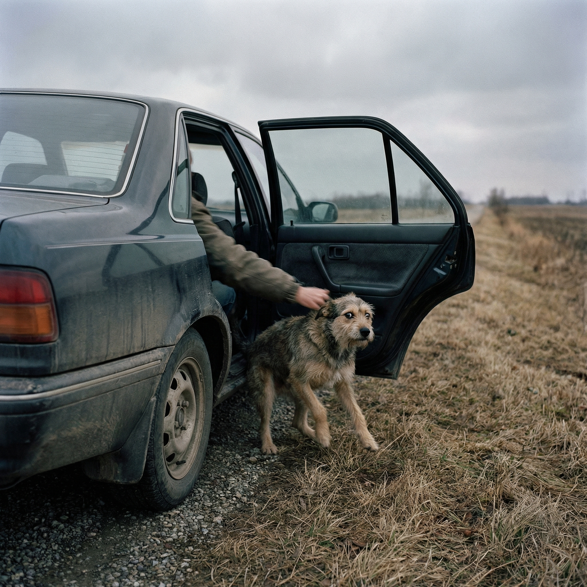 Двері машини відчинилися, і звідти виштовхнули собаку. Не вивели, не відпустили, – саме виштовхнули – наче мішок зі сміттям