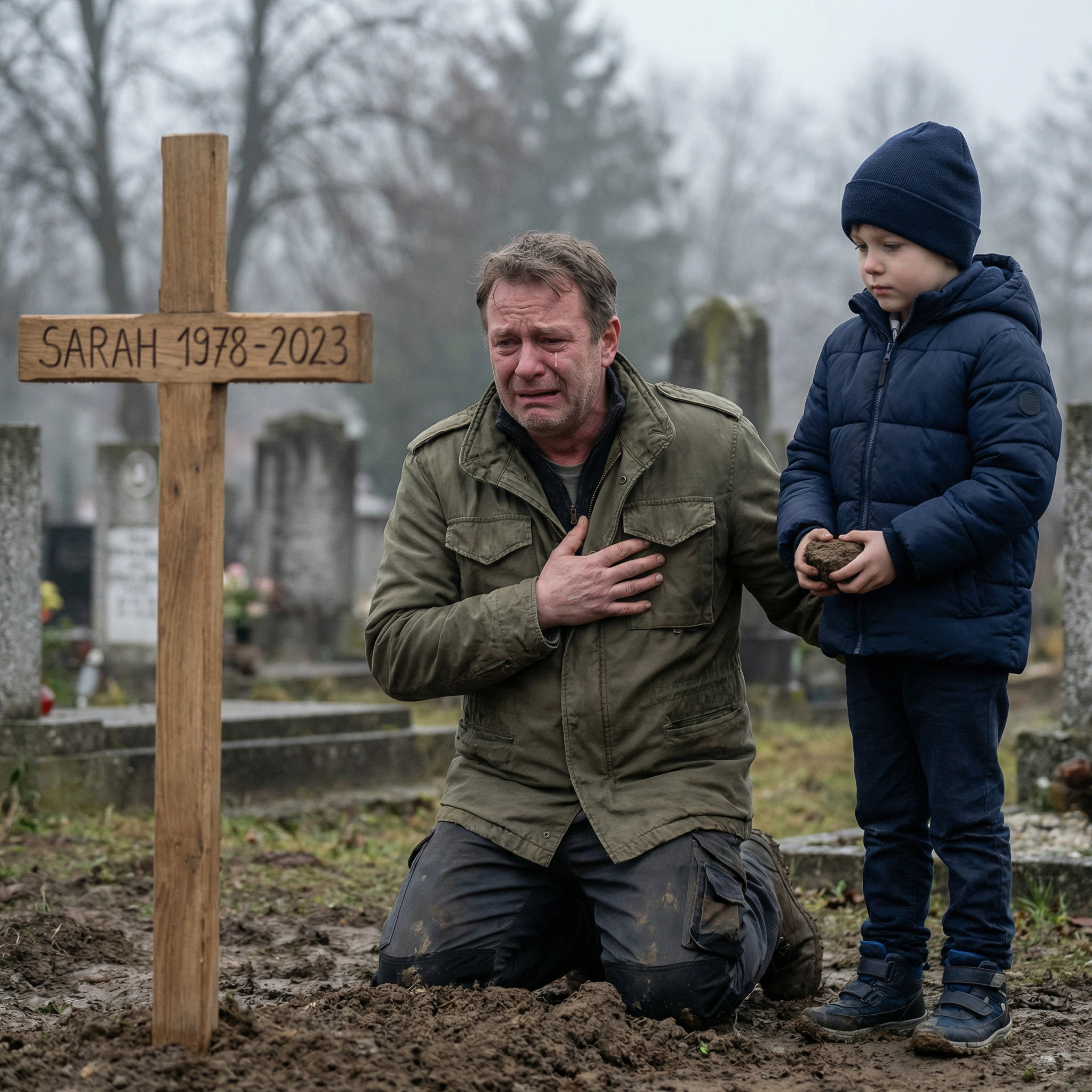 “-Тату, маму в землю закопали, я кинув грудочку. Вона не зможе прийти, тату, даремно кличеш