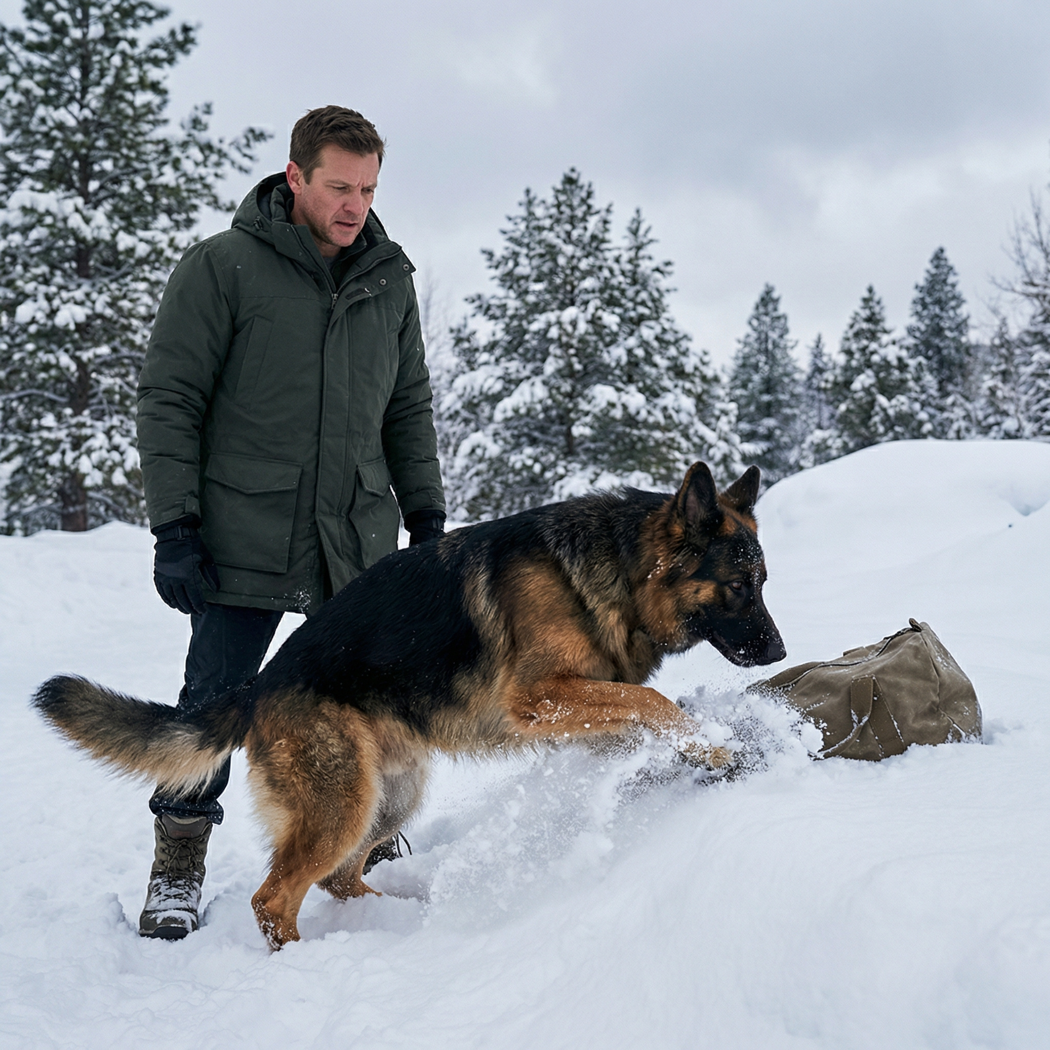 Рекс гарчав і копав, копав і гарчав. Сніг летів фонтаном. – Рекс, я кому сказав!..Що за …?Михайло підійшов ближче. І тут він побачив, як зі снігу показалася сумка. Рекс вчепився за неї зубами й потяг.– Стій! Руки самі потяглися до блискавки. Серце закалатало швидше – чи від холоду, чи від передчуття…Розстебнув і …