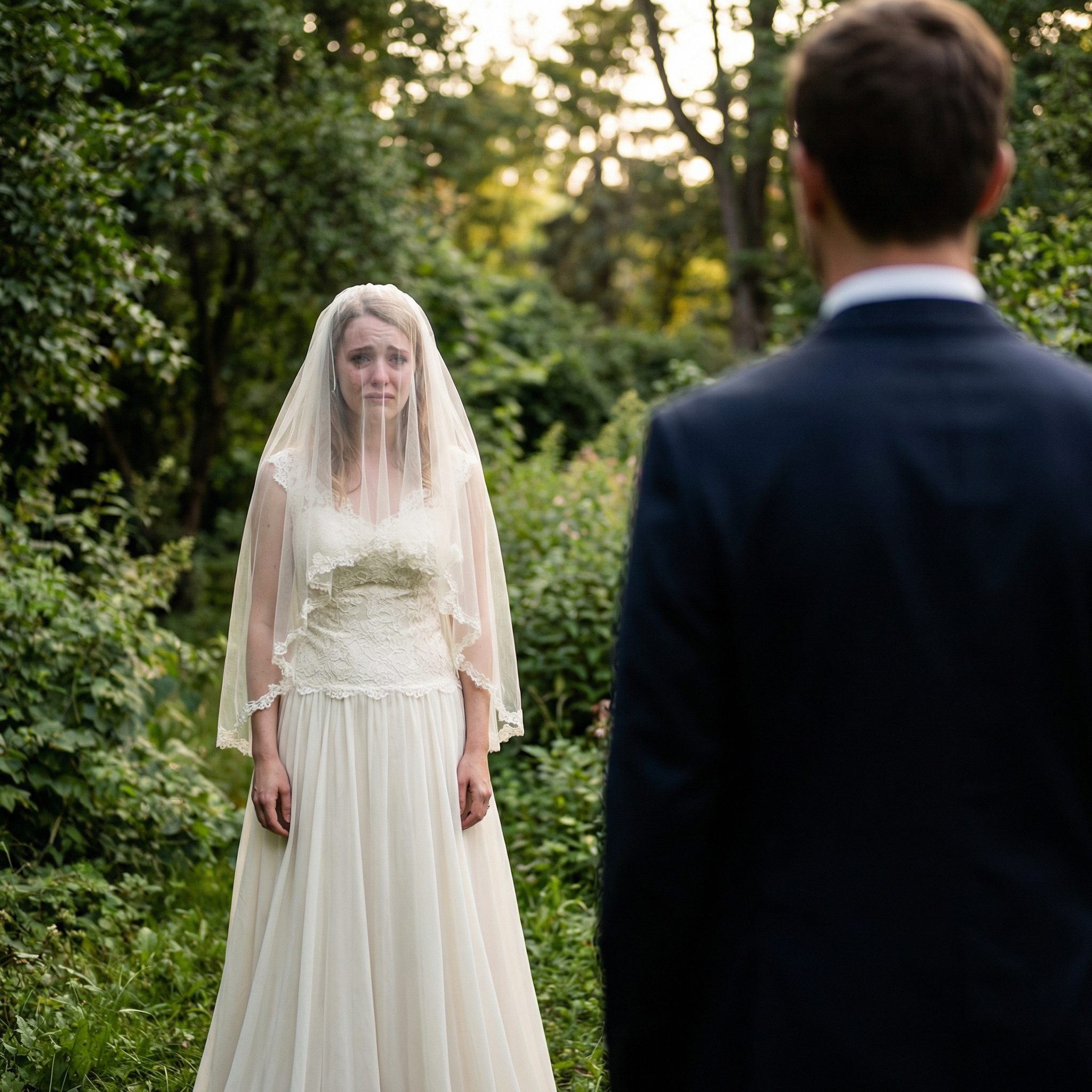 Несподівано, я почув чиєїсь схлипування, десь в кущах. Повернувшись, я побачив милу дівчину у весільній сукні та фаті. І тут мені прийшла в голову геніальна ідея.