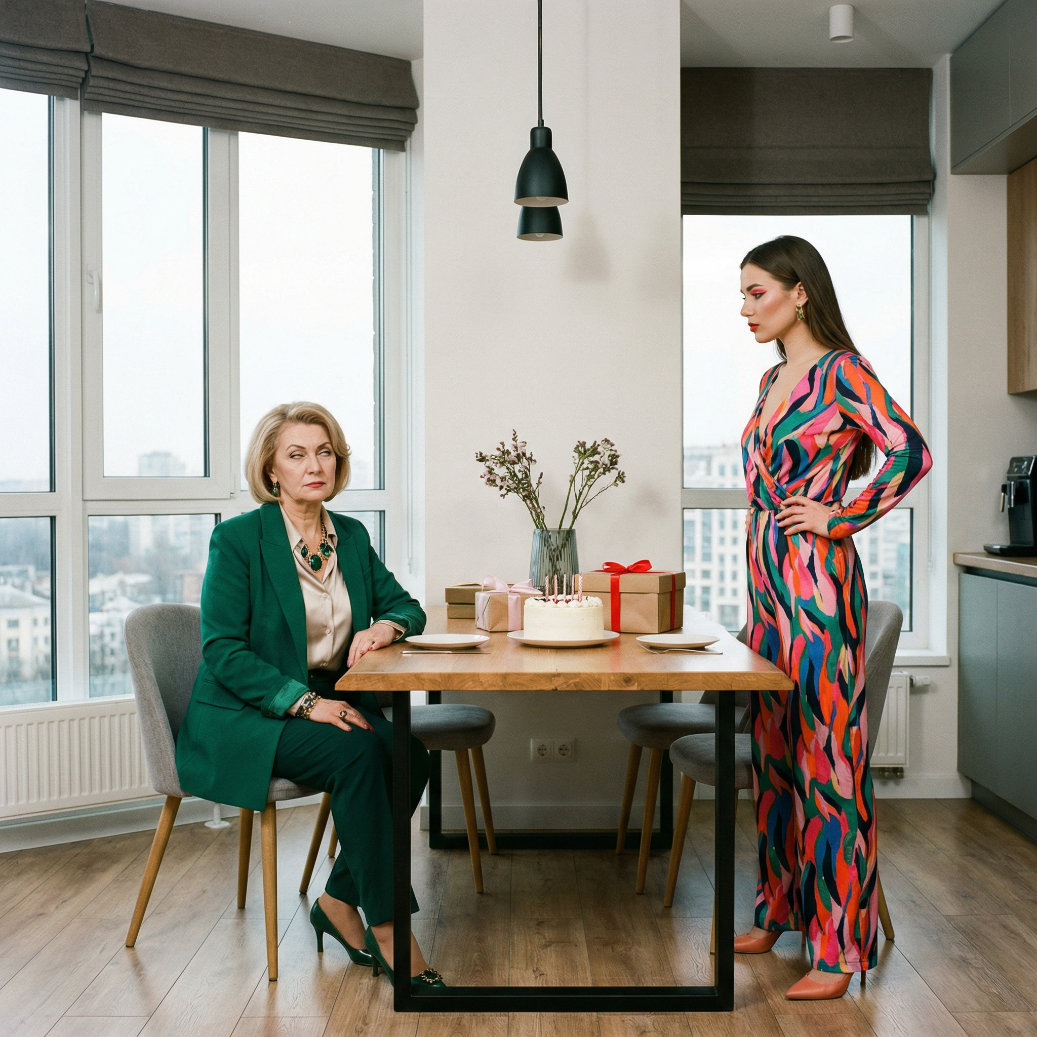 — Я хочу побажати, щоб цей сертифікат, який я тобі дарую, тобі не знадобився, і ти стала нормально виглядати, — сказала вона, демонструючи конверт з подарунковою карткою в магазин великих розмірів