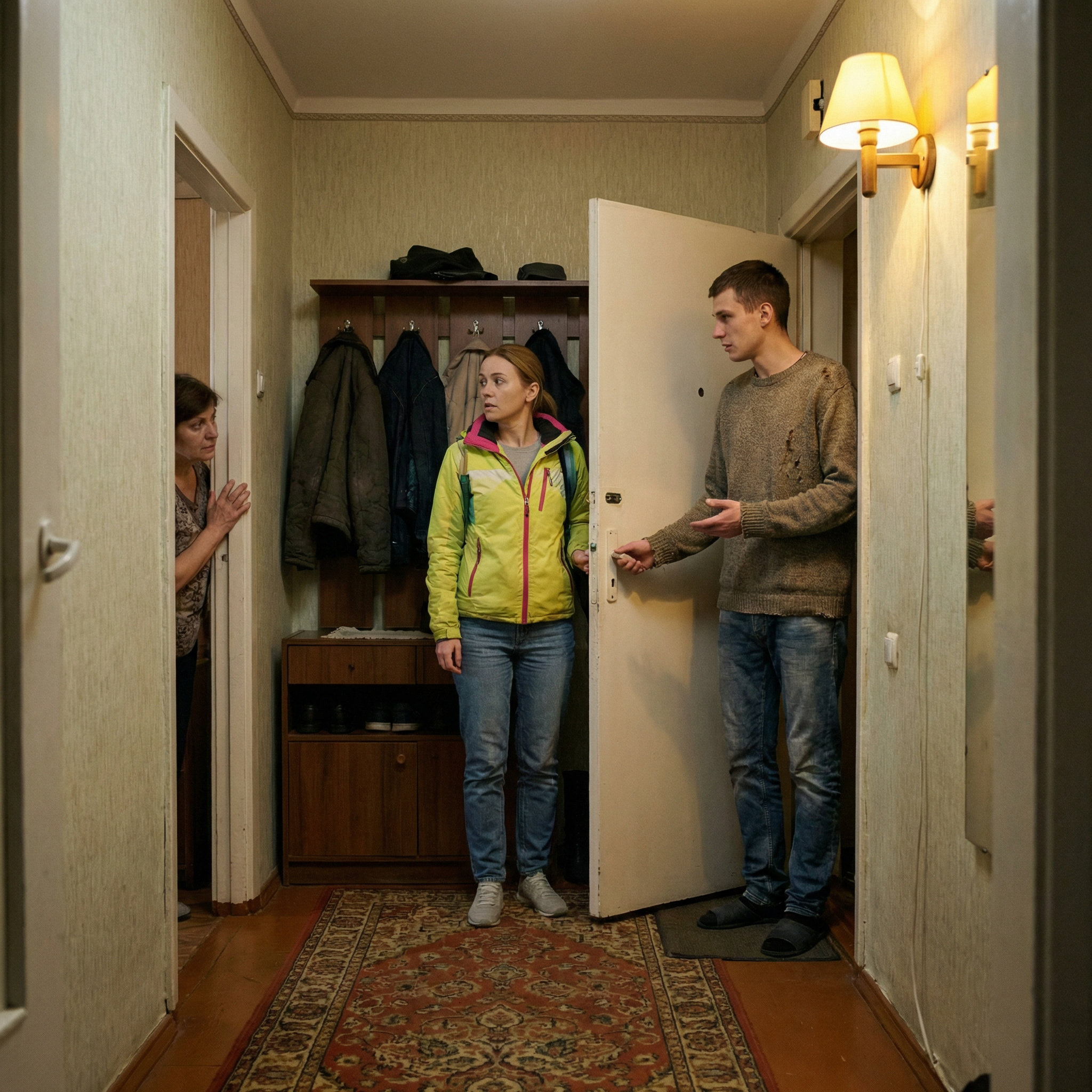 Андрій запросив Олену до себе додому, познайомити з мамою. – Мамо, ми прийшли, – гукнув Андрій, відчинивши двері квартири і пропустив Олену вперед. – Іду, іду, – почувся приємний жіночий голос. – Нарешті. Мені Андрій всі вуха продзижчав про тебе, Оленко. Ну привіт. Мене звуть Ганна Андріївна. Олена побачила маму Андрія і застигла. Раптом дівчина, підійшла до неї мовчки обняла її і заплакала. Ганна Андріївна здивовано дивилася на дівчину, не розуміючи, що відувається