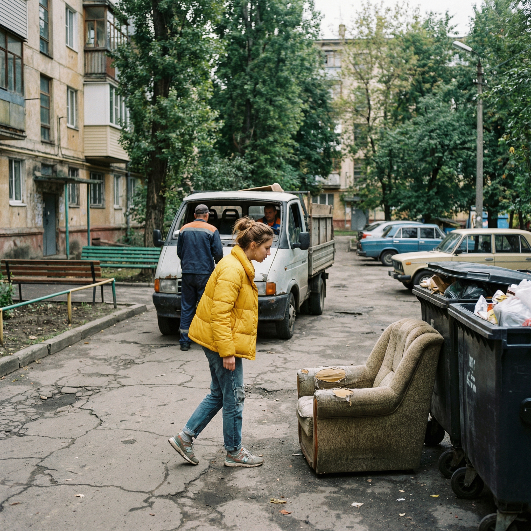 Рита пішла викинути сміття. Раптом до контейнерів під’їхала вантажівка. З кабіни вийшло двоє хлопців. Вони витягли старе крісло, сіли в машину й поїхали. Рита оглянула крісло. – Яке гарне, тільки підремонтувати треба, – подумала вона. – Візьму я його. Рита затягла крісло в квартиру. – Ти навіщо це притягла?! – здивовано запитав її чоловік Сергій. – Подивися, яке гарне! Зараз підремонтуємо, і сидітимеш телевізор дивитимешся. – Ну давай спробуємо, – погодився Сергій і потягнув крісло в кімнату. Чоловік став знімати стару оббивку. – Рито, дивись! – раптом вигукнув він. Рита глянула на крісло й очам своїм не повірила