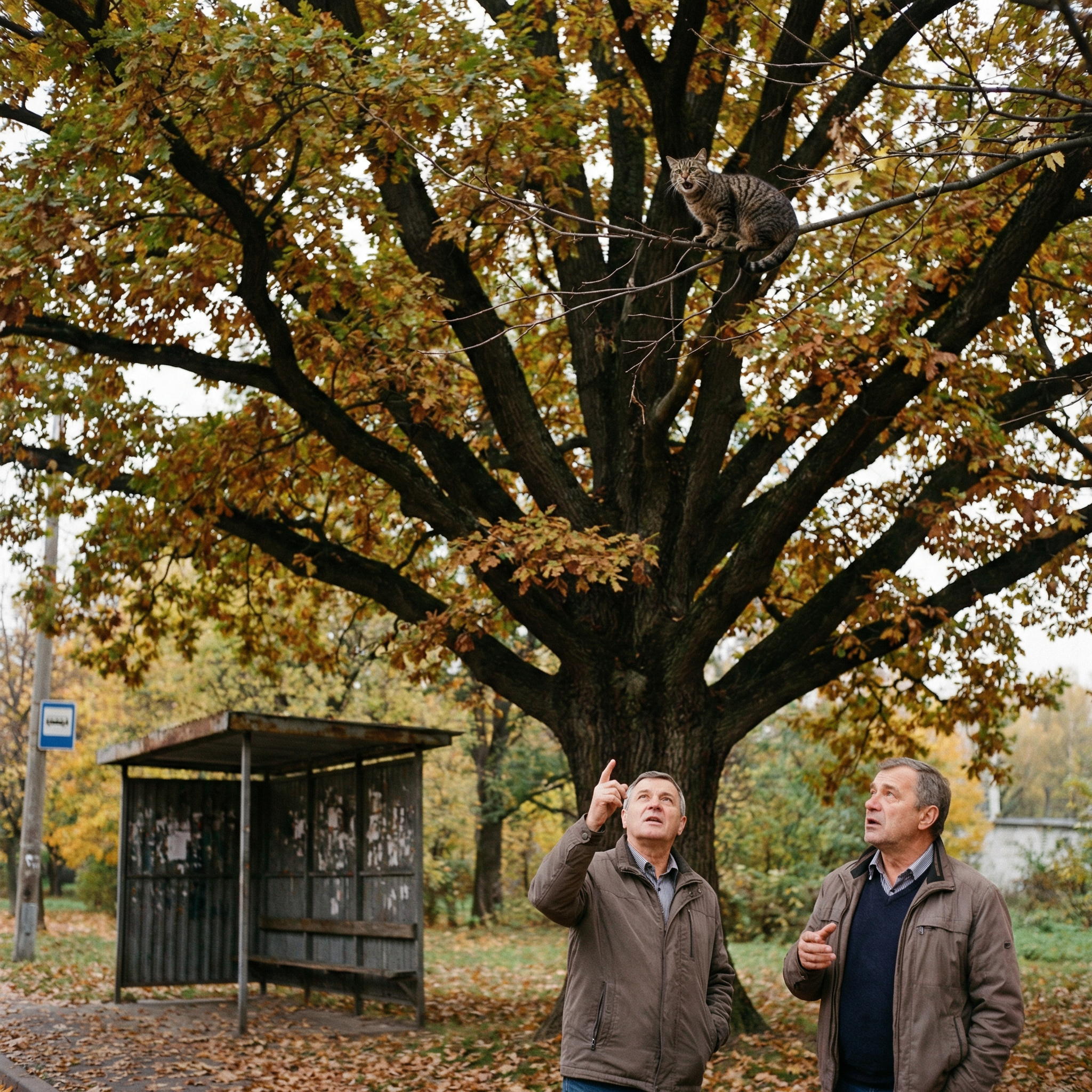 Люди діставали з своїх пакунків їжу і клали коту на паркан, а він жалібно нявкав і боявся злізти…