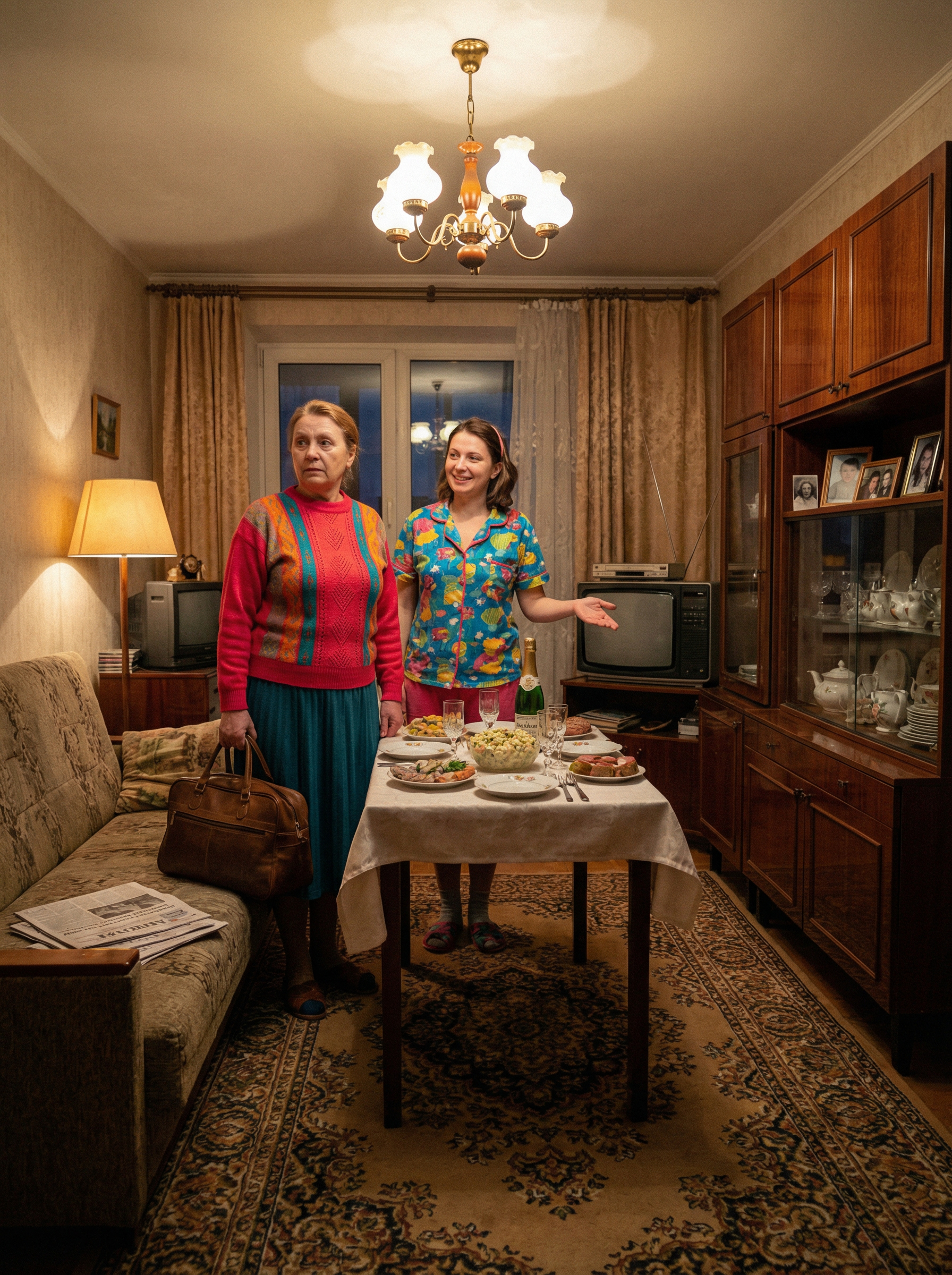 Приїхала я додому у відпустку, і дочка захотіла, щоб ми свята у неї справляли, в місті. Мені ця ідея не дуже сподобалася, адже квартира двокімнатна, місця мало. Та я зробила так, як просила Світлана – приїхала до них. Виявилося, що дочка запросила ще кілька друзів в гості, і тому хотіла у себе святкувати. Я не мала нічого проти, поки я не побачила, з яким розмахом збирається святкувати моя донька. Я була відверто здивована тим, коли дивилися, як тарілки з їжею шарами одна на одну накладаються на стіл. От навіщо стільки їжі готувати? Я вже відвикла від цих об’їдань, у нас в Італії свята дуже скромно святкують, я перший раз як з ними Різдво святкувала, то голодна з-за столу встала