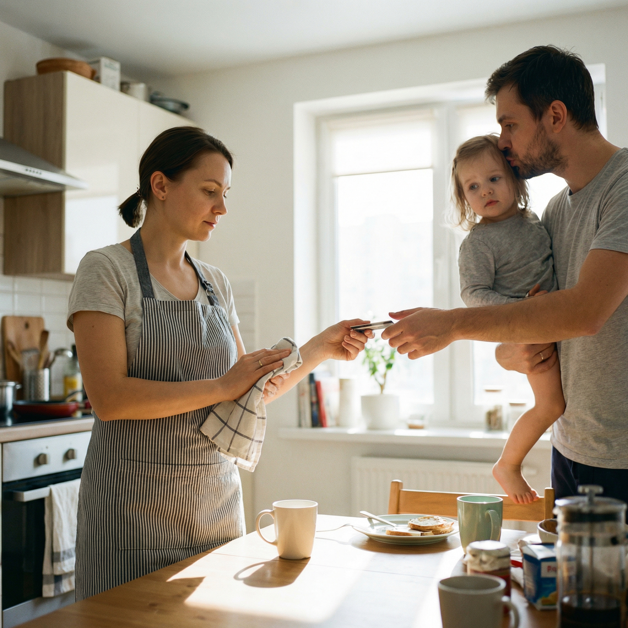 Картку Павло попросив у середу, за сніданком. Голос правильний — стурбований, але не панічний. — Катя, корпоративний платіж горить, мою картку заблокували, на два дні всього, виручай. Я витерла руки об фартух, дістала картку з гаманця. Павло взяв її швидко, ніби боявся, що передумаю, і поцілував у маківку. — Дякую, рідна, ти як завжди виручила. Двадцять років шлюбу навчили мене не задавати зайвих питань. Я довіряла. Або робила вигляд.