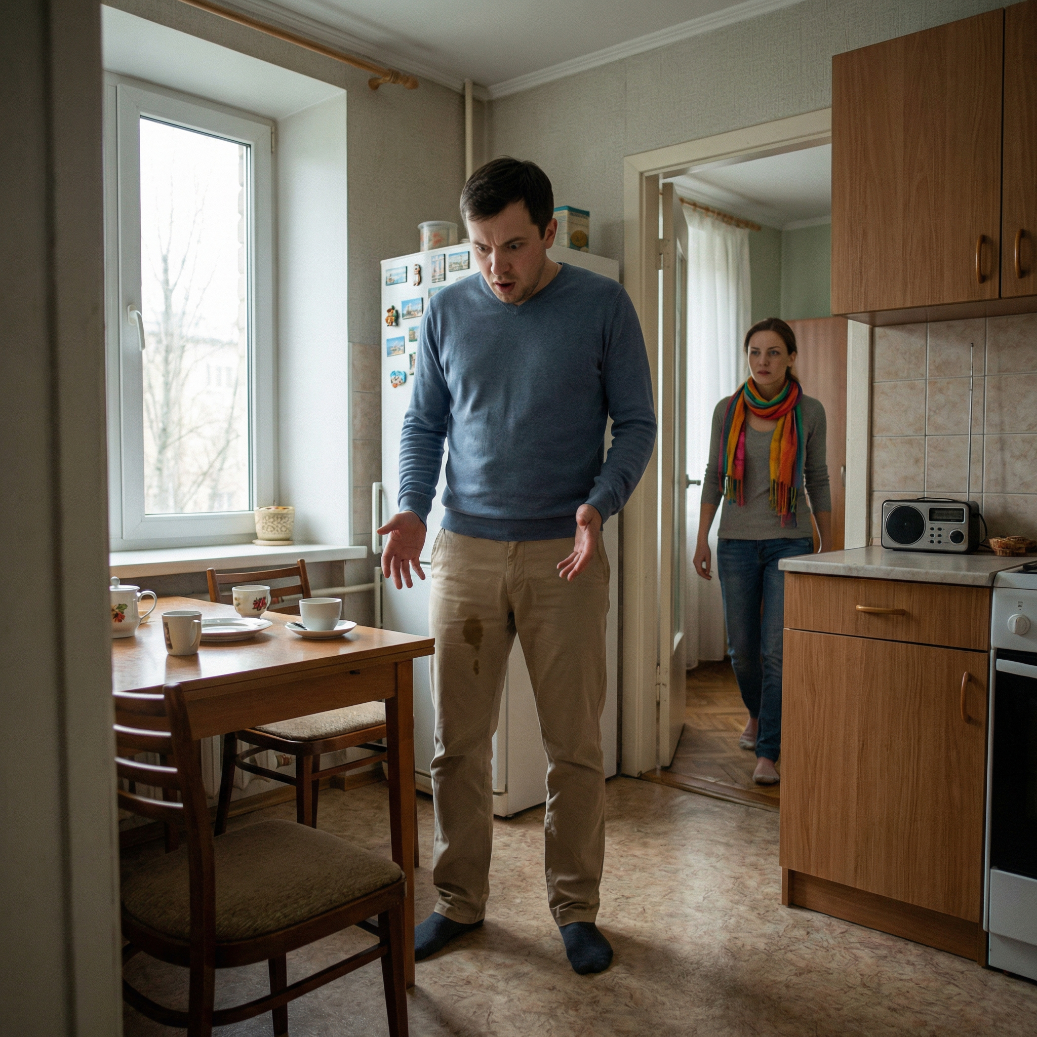 — Мені пора в салон. У мене запис на манікюр. А ти розберися з банком. Ти ж у нас головний. Вирішуй питання. Марина пішла в кімнату. Олег залишився на кухні. Він дивився на пляму на своїх штанах і розумів, що це лише початок його проблем. Понеділок почався з повідомлення від банку. Сухий текст прострочення та сума пені за кожен день. Олег дивився на екран, наче це було повідомлення про кінець світу. Він пішов на кухню, за звичкою відчинив холодильник і остовпів. Там було порожньо. Тобто, їжа була — каша, овочі, якісь запаси Марини. Але не було нічого, що можна було б просто схопити і з’їсти, не докладаючи зусиль. Марина тим часом фарбувала вії перед дзеркалом. Вона виглядала інакше. Більш впевненою, спокійною. На ній була нова сукня — проста, але така, що підкреслювала її нову поставу. — Може, я тебе підвезу? — невпевнено запропонував Олег. — Не треба, я поїду на автобусі, мені так зручніше, — відповіла вона, навіть не обернувшись. — На автобусі? Тобі ж не подобається