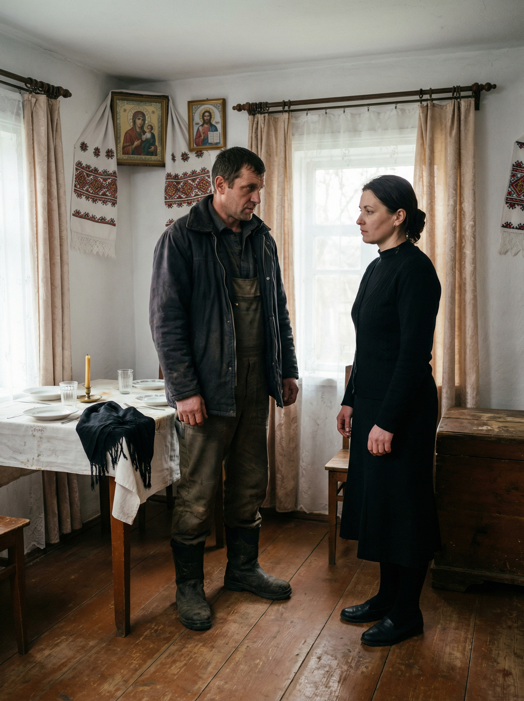 Ну, що, Галю? — Богдан, брат, одразу пройшов до центру кімнати, важко тупаючи чоботами по старій дерев’яній підлозі в хаті, що аж рипіла під ним. — Ще не встигли після поминок відійти, а ти вже тут господинею стала? Давай, кажи, де покійна сховала скриньку зі скарбами? Галина повільно повернулася до брата. Вона виглядала тендітною, майже прозорою у своїй чорній сукні, але в її очах горіло світло, яке змусило Богдана на мить затнутися. — Ти приїхав у дім, де ще не вивітрився дух людини, яка тебе виховала, — тихо сказала Галина. — Ти приїхав не провести її в останню путь, Богдане. Ти приїхав за здобиччю. — Не читай мені моралі! — гаркнув він, роблячи крок до неї. — Я її племінник. Я маю право знати! Дід ще казав, що у Стефанії були заощадження, що вона збирала роками, коли гончарством промишляла. Де вони? У тебе під матрацом